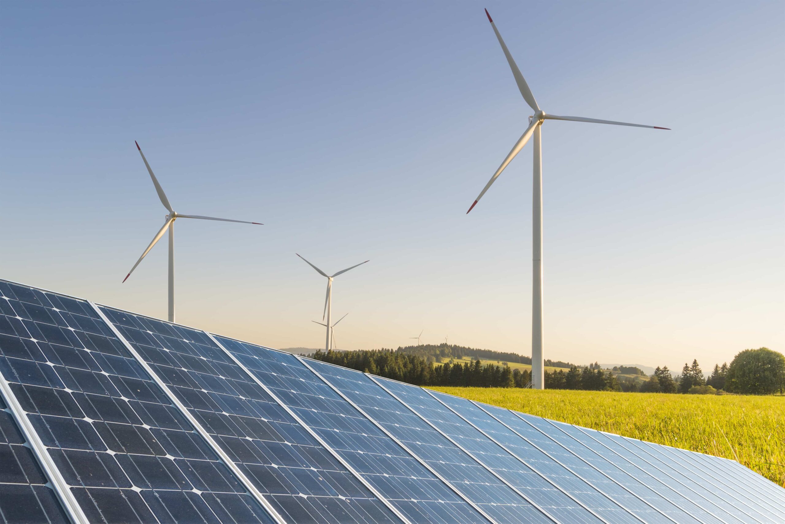 Solar Panel and Windmills Renewable Energy