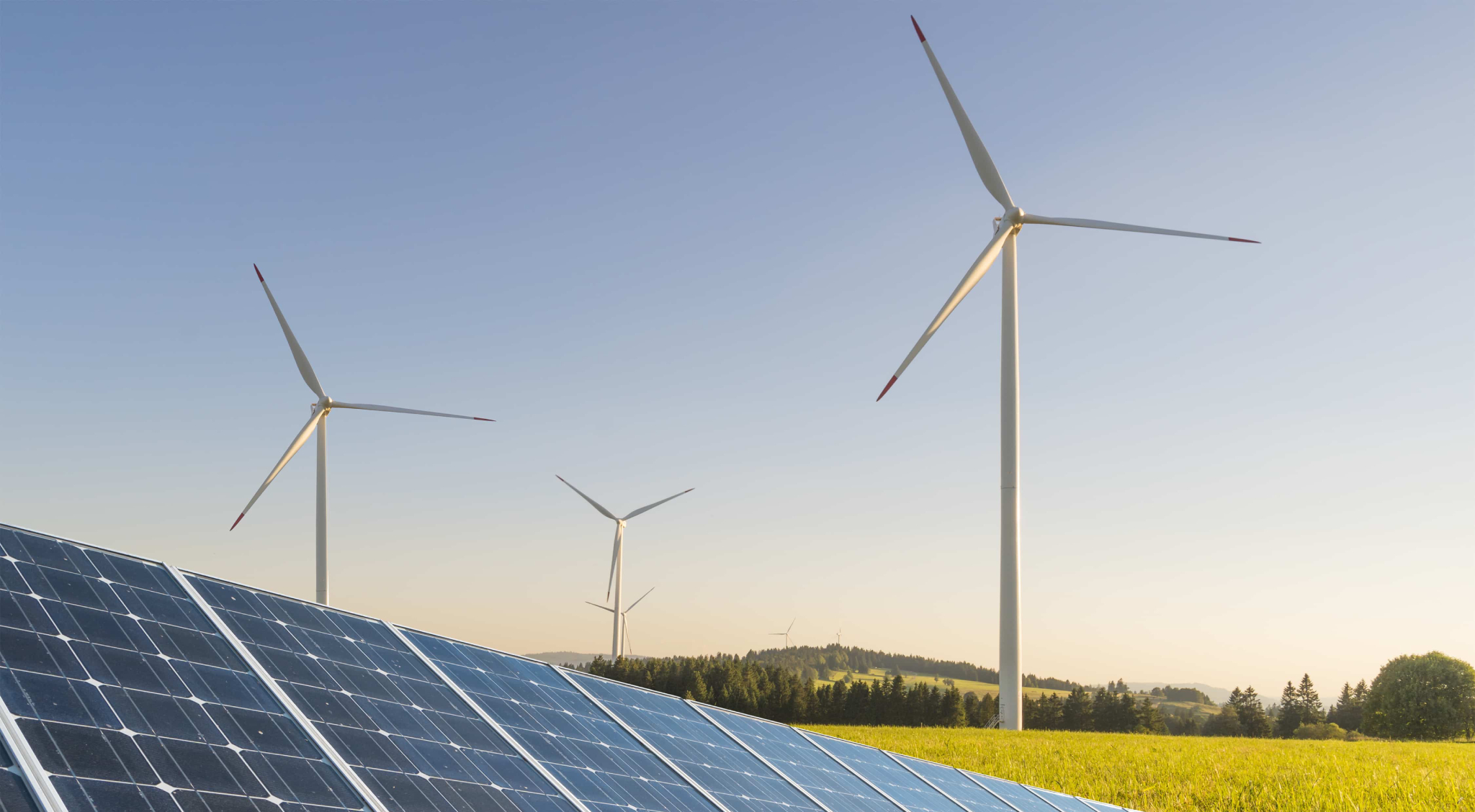 Solar Panels and Windmills Renewable Energy