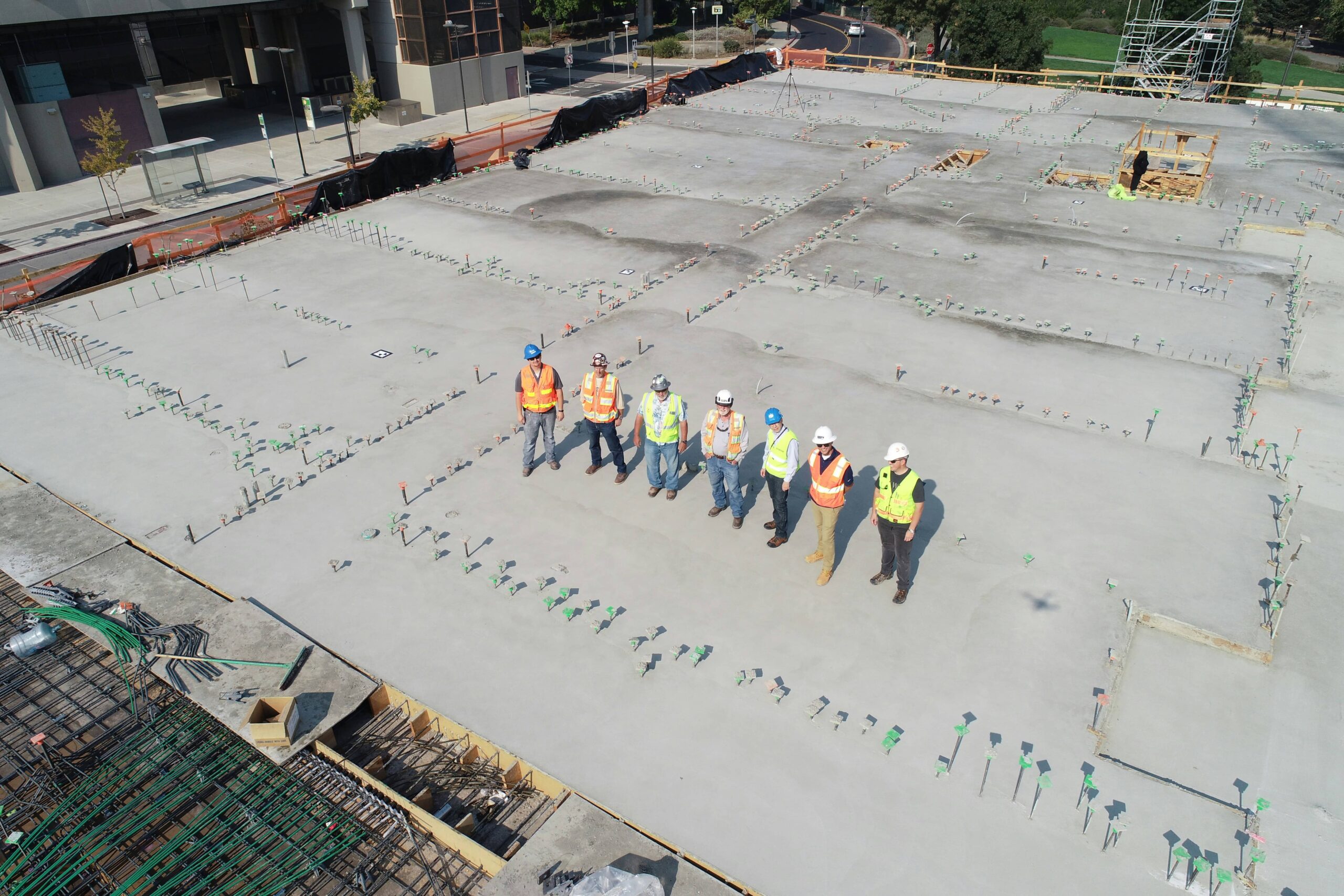 Civil Engineering People on Roof Construction Workers