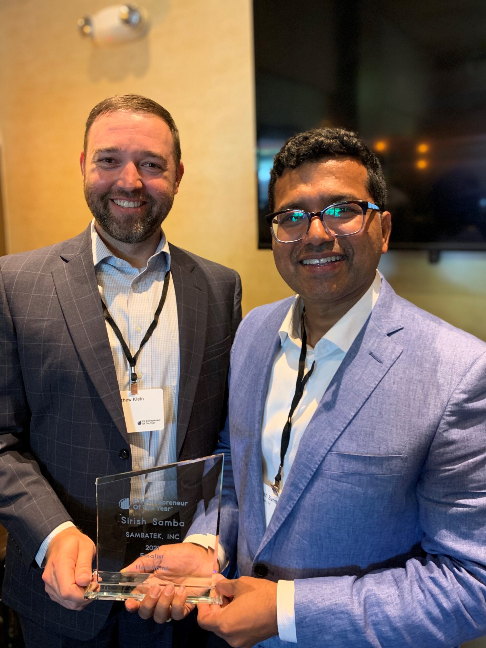 CEO Sirish Samba recognized as a finalist in the Entrepreneur Of The Year® 2021 Heartland Awards program